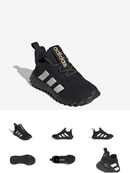 adidas Other - adidas Kids Black Sneakers with White Stripes and Gold Logo youth 5 big boys